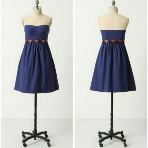 Anthropologie Floreat Fairy Cake Strapless Dress 0 - Picture 2 of 11